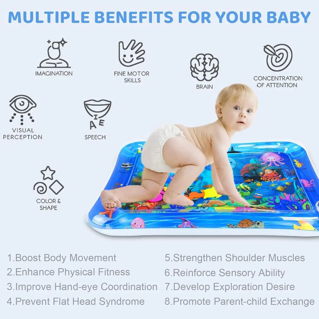 Inflatable Water Sensory Play Mat – Ocean-Themed Interactive Pet Toy