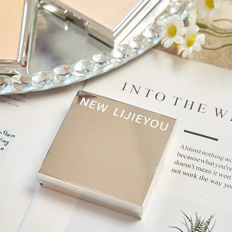 Poudre Waterproof avec Miroir – Maquillage Durable, Couvrance Totale du Visage, Poudre Compacte, Base de Maquillage, 3 Couleurs