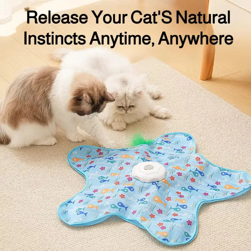 Interactive Hide & Seek Cat Toy with Motion-Activated Squeaky Mouse & Hidden Feathers