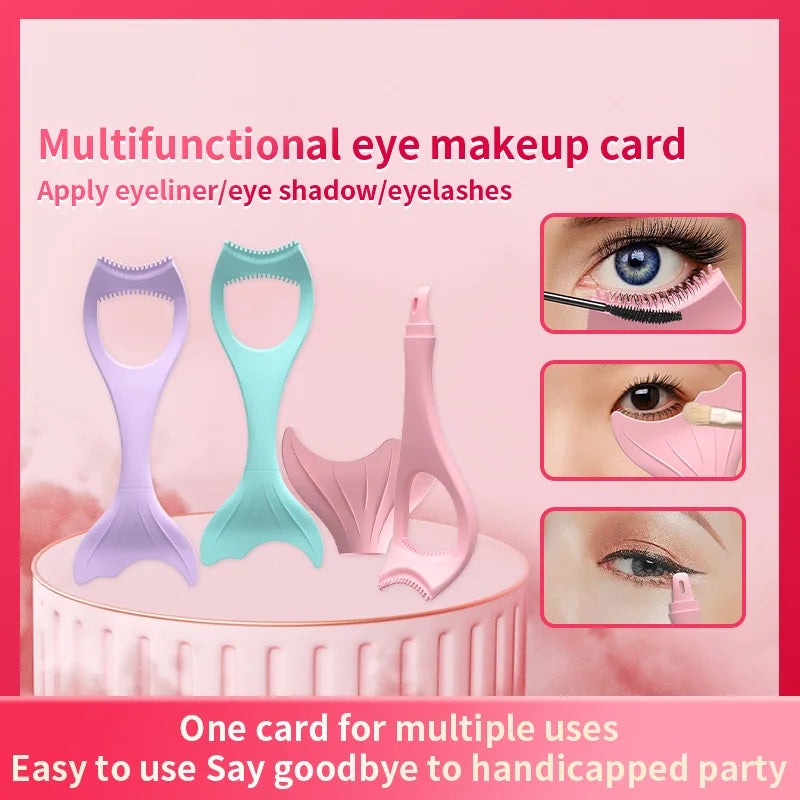 Pochoir Eyeliner Silicone Multifonction — pointe ailée, maquillage rapide et facile, aide pour ombres à paupières et guide cils