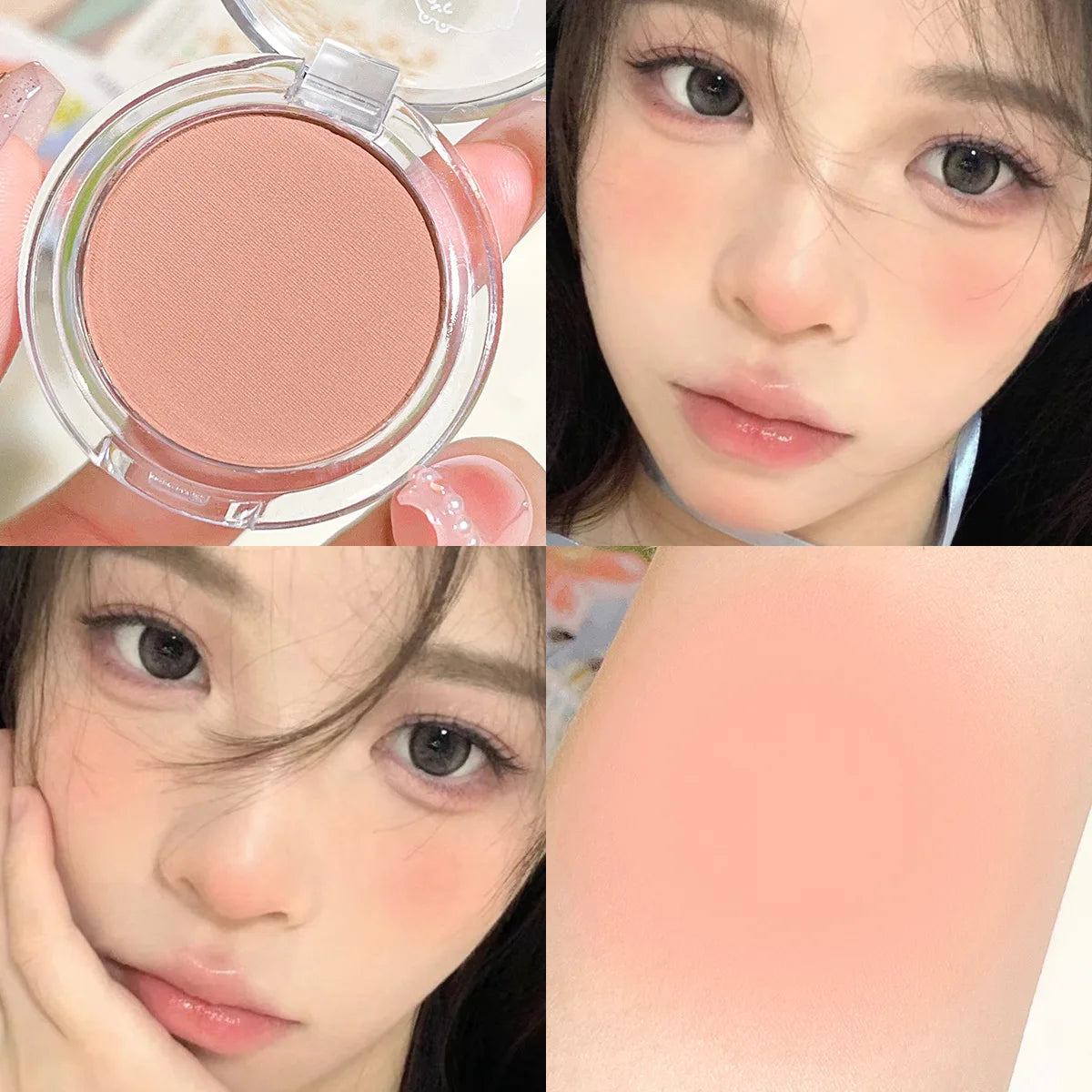Blush mono couleur mat – Teinte naturelle pour les joues, illumine le visage, waterproof – Contouring, poudre blush, maquillage féminin