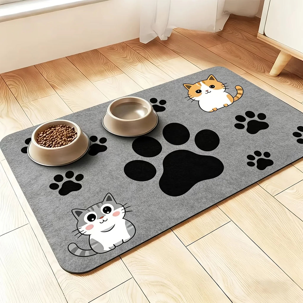 Non-Slip Pet Feeding Mat – Washable Anti-Spill Food & Water Placemat