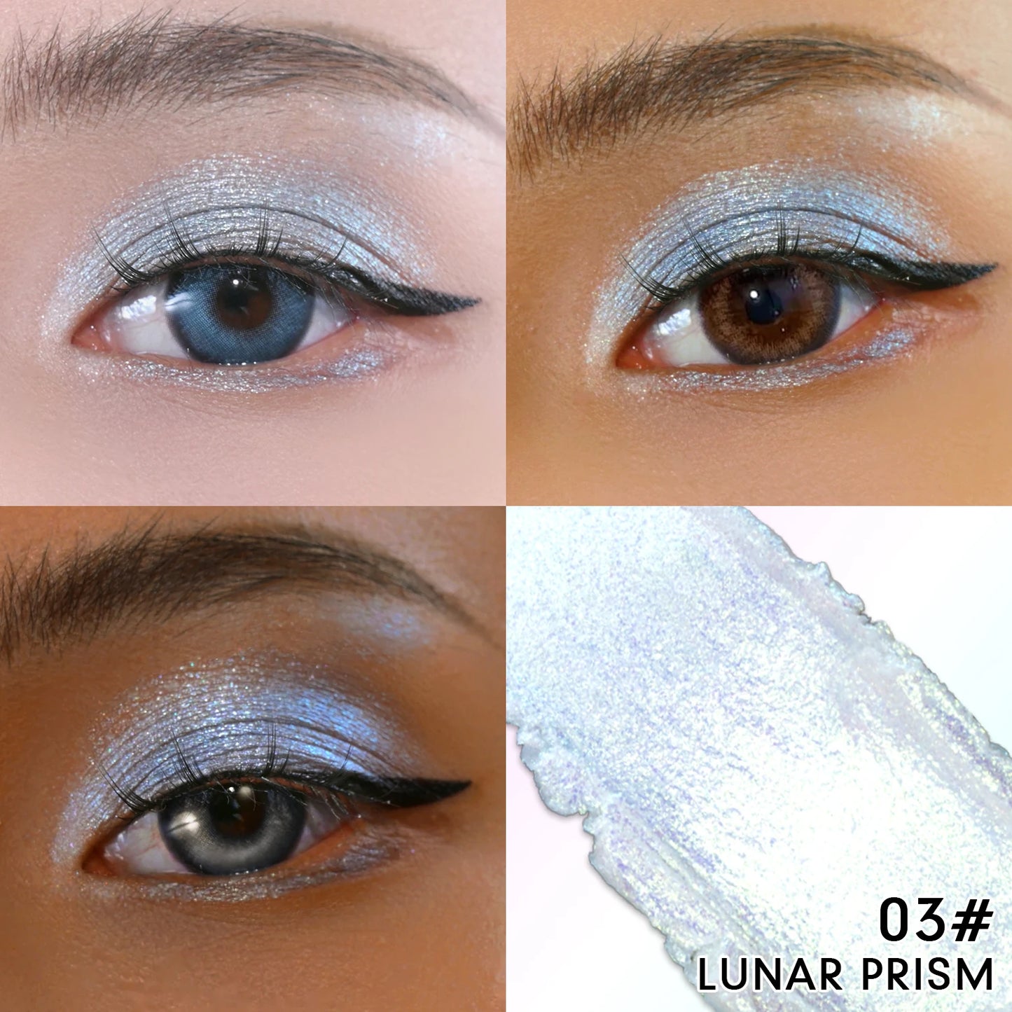 Crayon fard à paupières  double embout, multichrome pailleté, waterproof, maquillage professionnel