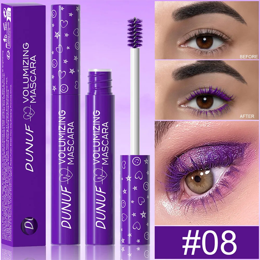 Mascara coloré  longue tenue waterproof dense, fin et recourbant anti-bavure et anti-agglomération cils naturels facile à appliquer