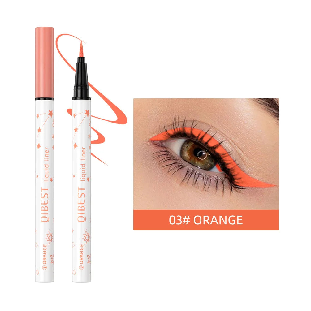 Crayon Eyeliner Ultra-Fin — waterproof, longue tenue, texture lisse, 12 couleurs vives, haute pigmentation, maquillage des yeux