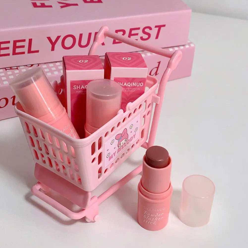 Blush Stick 3 Couleurs Waterproof — Pour Contouring, Joues Rouges, Texture Lisse, Longue Tenue, Illumine le Teint, Maquillage Blush