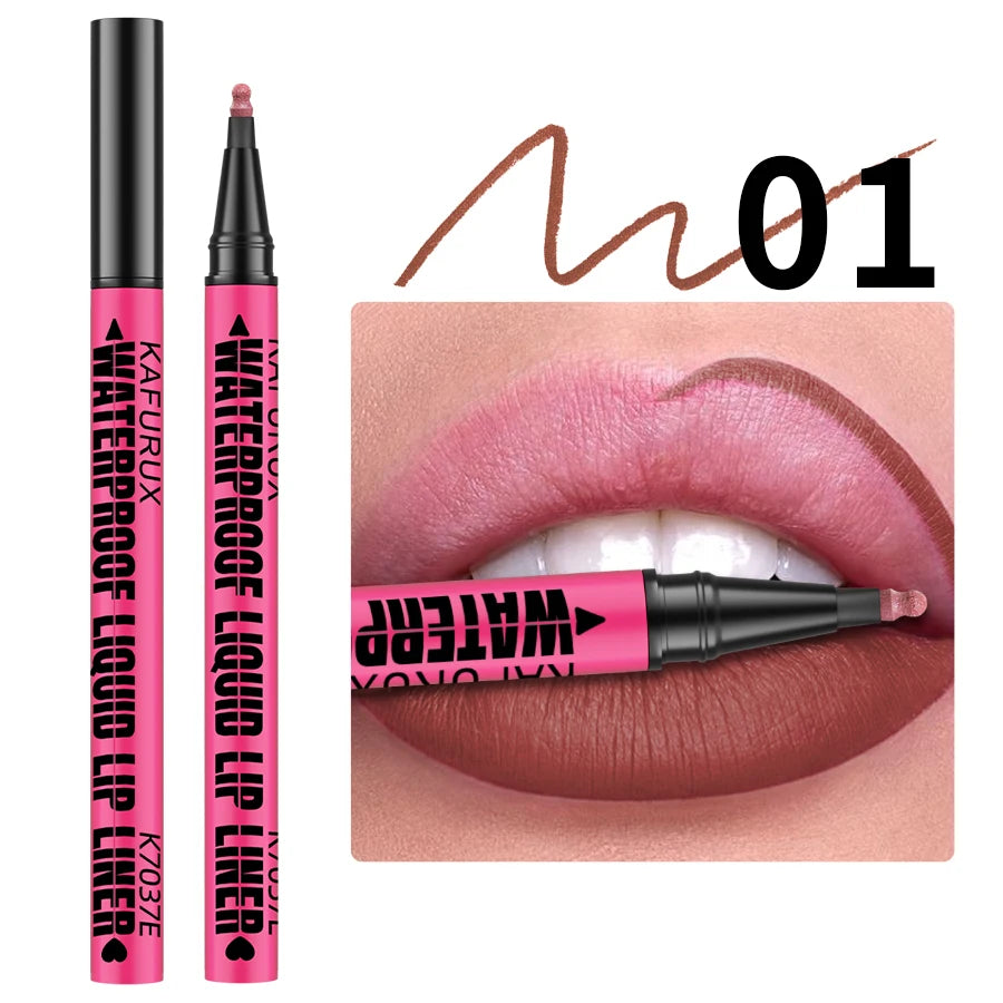 1 crayon à lèvres liquide mat 12 couleurs – Rouge à lèvres waterproof volumisant, naturel, pour tracer et contourer les lèvres, maquillage des lèvres