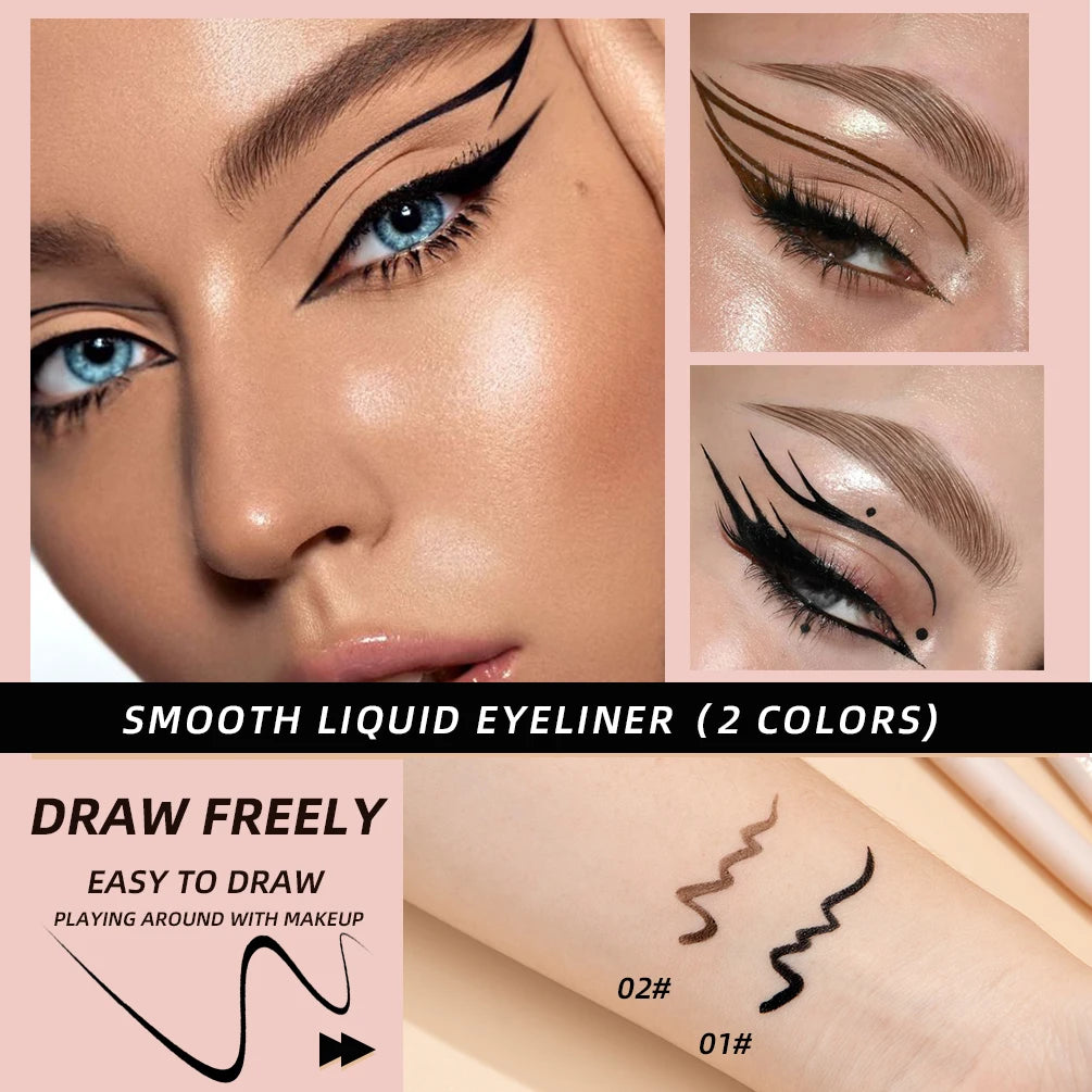 Eyeliner Liquide Noir 1 Pièce – Longue Tenue, Étanche, Crayon Yeux, Gel, Maquillage pour Femmes