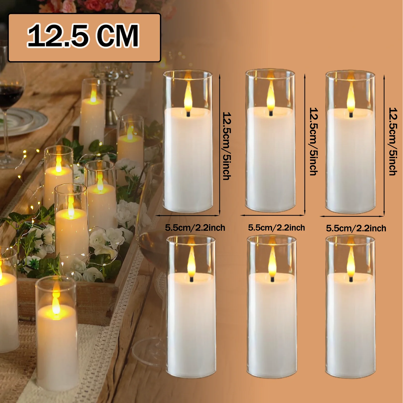 LED Flameless Tea Light Candles (6–90 PCS) – Flickering Acrylic Cup Candles for Weddings & Events