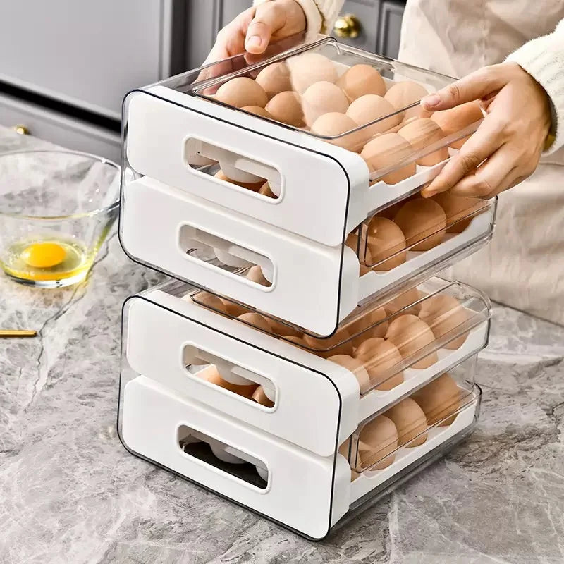 Multi-Layer Egg Storage Container – Refrigerator Drawer Organizer Rack