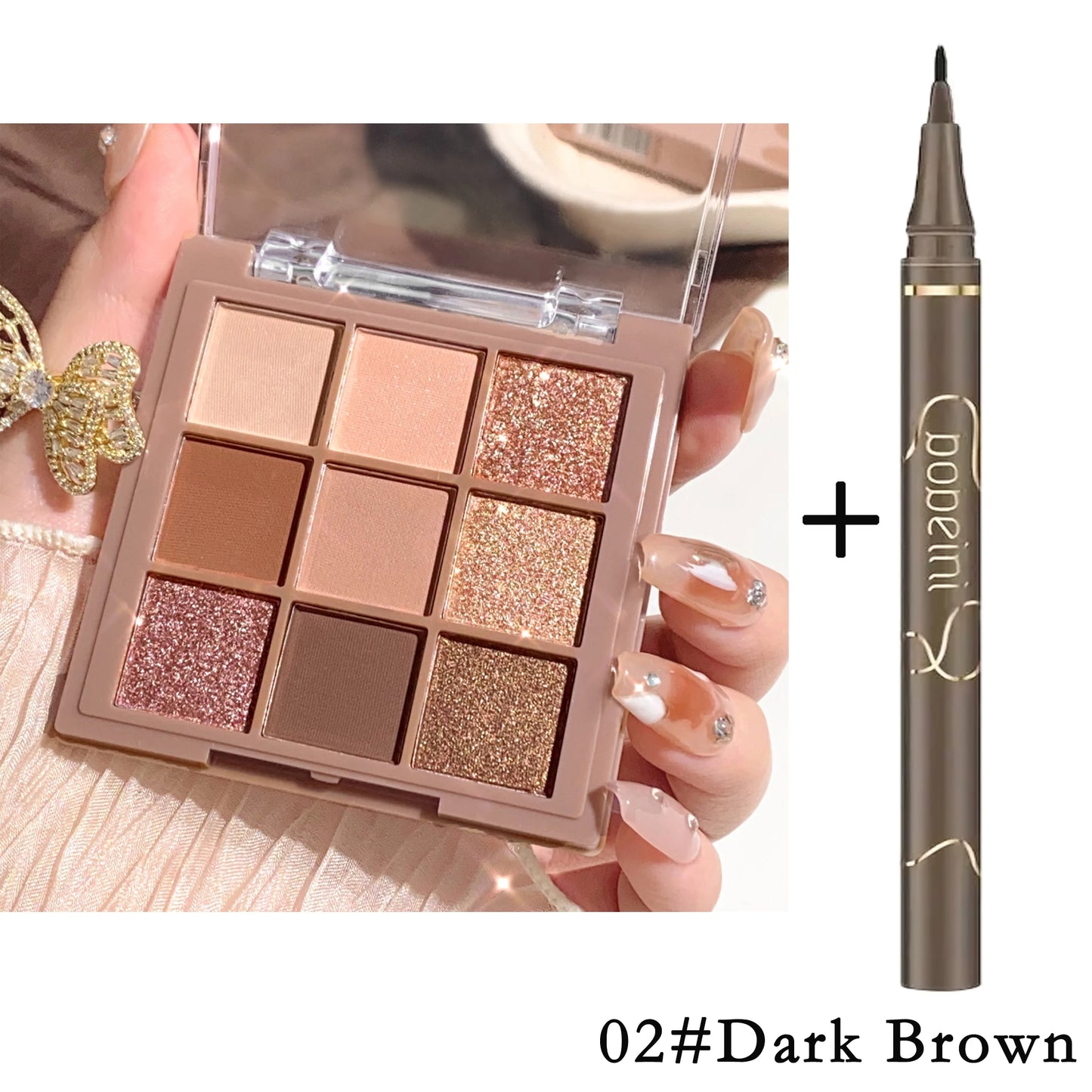 Palette Luxueuse de Fards à Paupières de 9 à 18 Couleurs, Effet Scintillant en Velours, Résistante à l'Eau, de Baies, Brunes et Conductrices