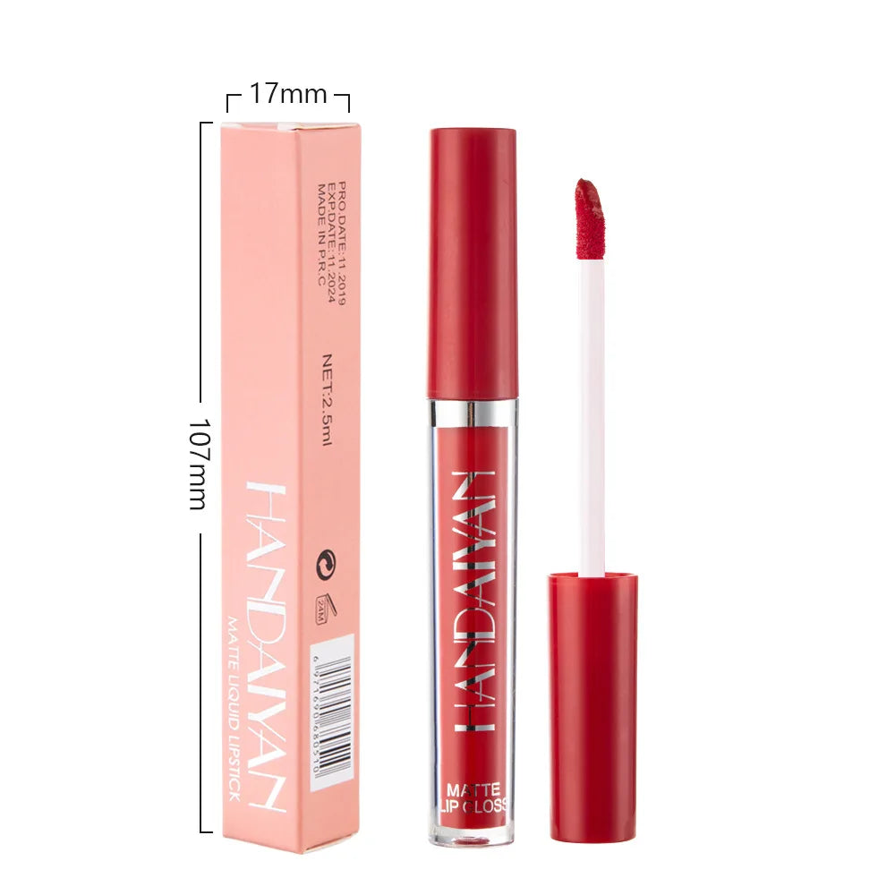 Coffret  12 couleurs — Rouge à lèvres liquide mat et gloss | Teintes rouges et nude | Tenue longue durée et waterproof | Maquillage lèvres élégant et durable