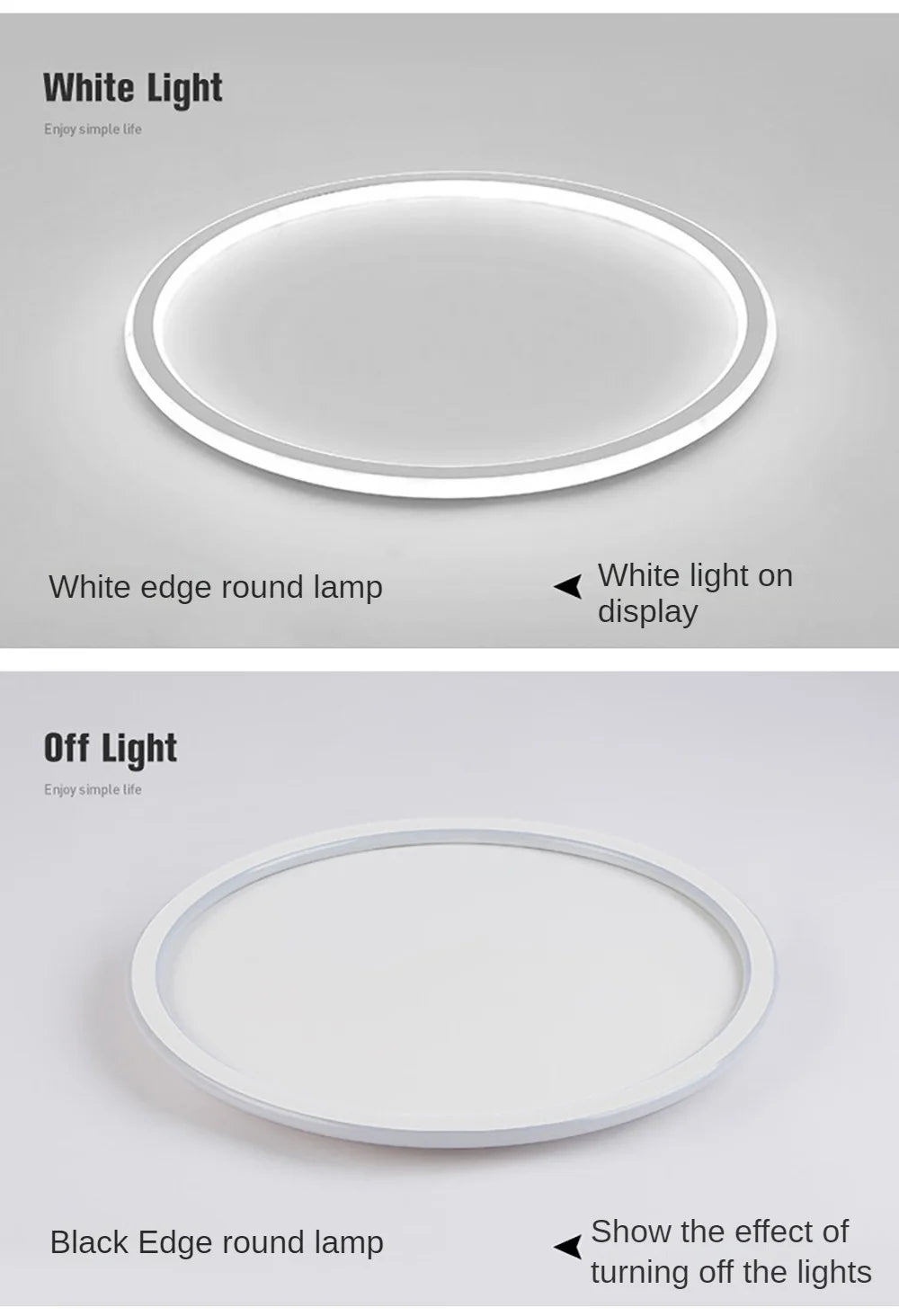 Modern LED Ceiling Light – Circular Flush Mount Fixture for Living Room, Bedroom & Hallway