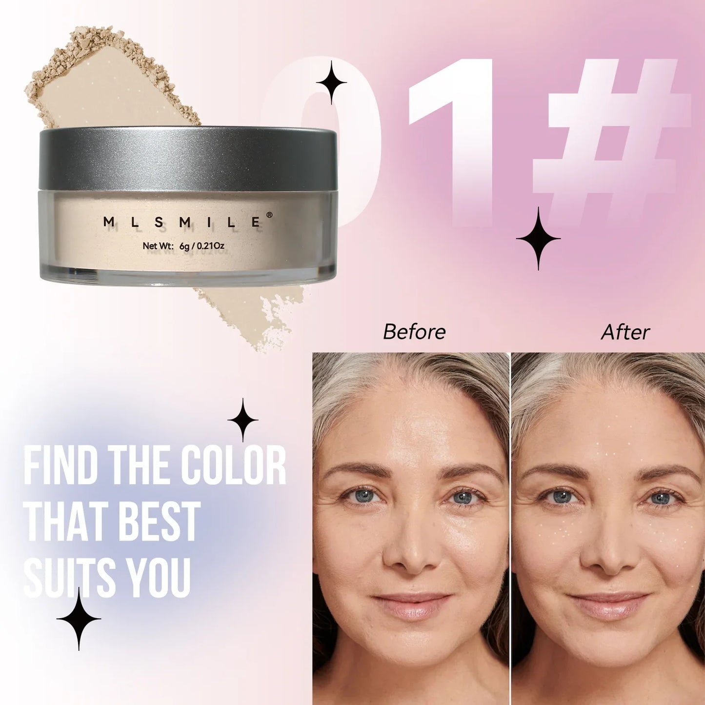 Poudre fixante pailletée rose – 4 couleurs, longue tenue, contrôle de l’huile, nacrée, naturelle, poudre libre mate et scintillante, maquillage, cosmétique