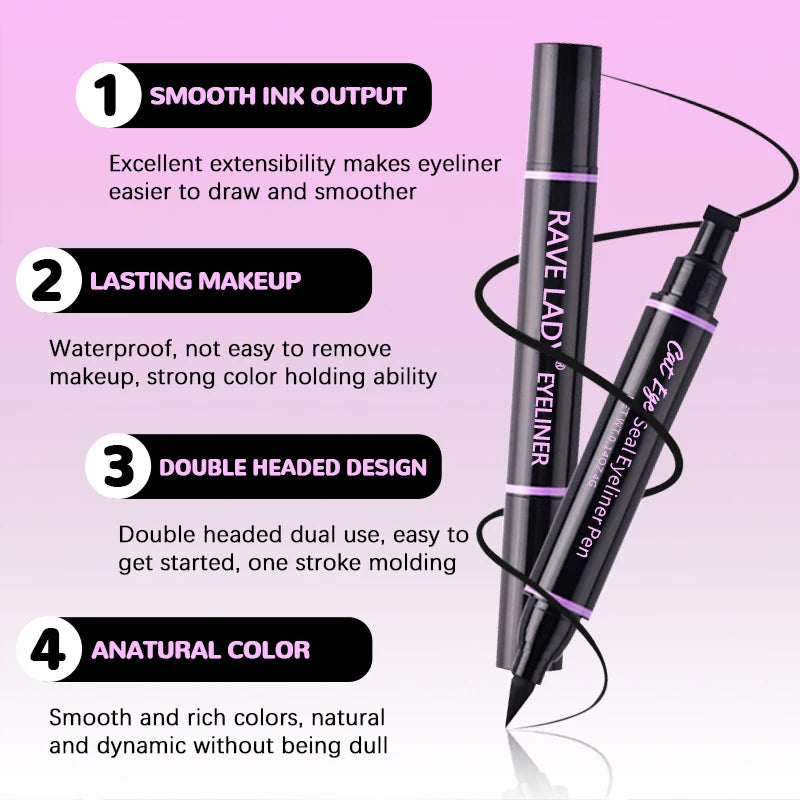 Crayon eyeliner liquide double embout, waterproof, séchage rapide, longue tenue - Maquillage pour les yeux