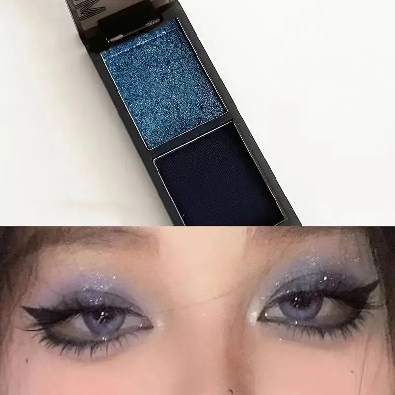 **« Palette fards à paupières 2 couleurs – Mat, rouge et noir, effet smoky »**