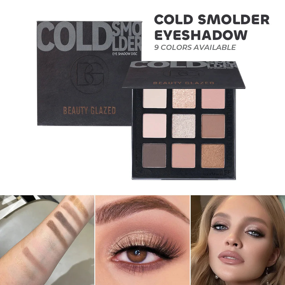 Palette fards à paupières 9 couleurs, mats et scintillants, longue tenue, waterproof, maquillage yeux toute la journée