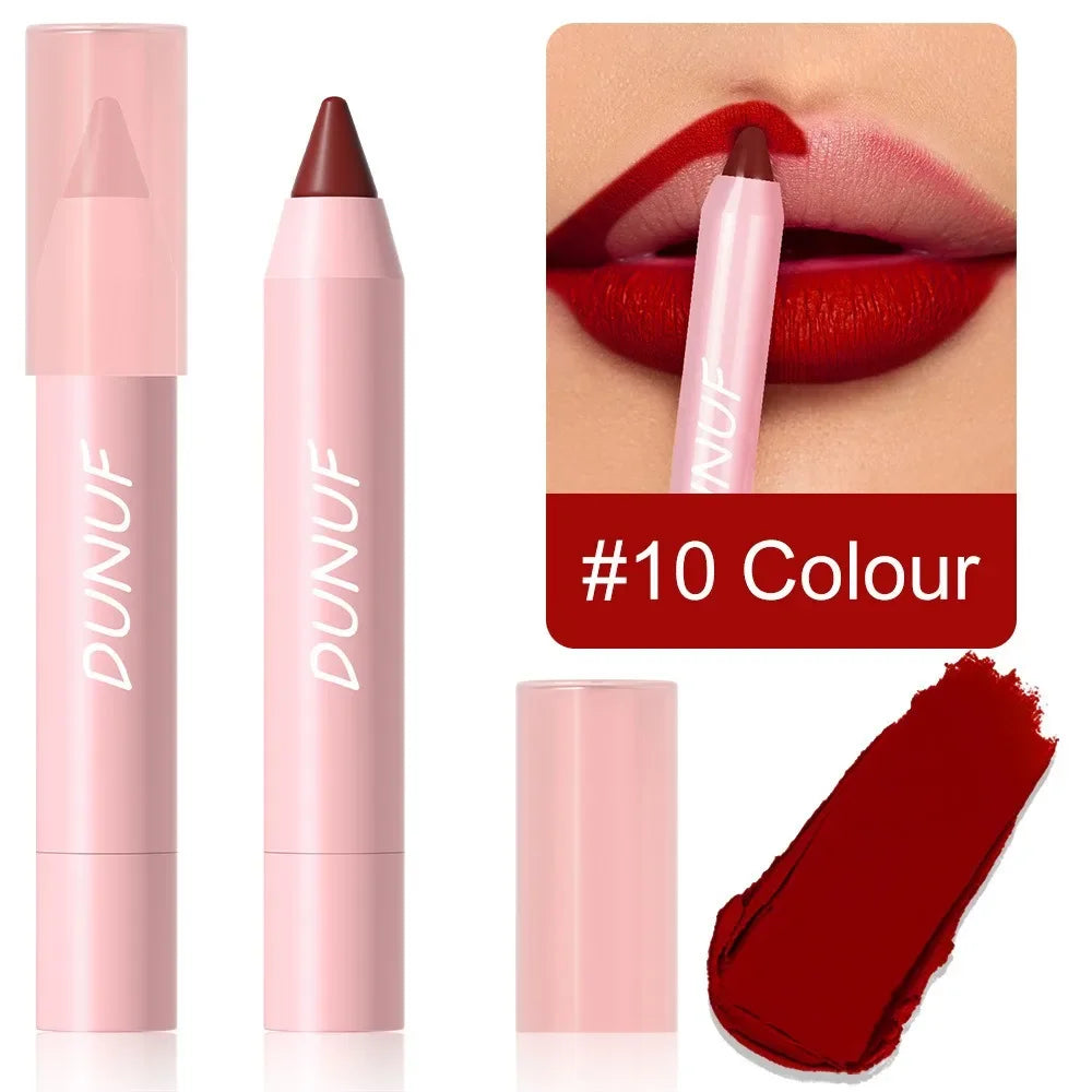 Crayon à Lèvres Nude et Marron – Set 18 Couleurs, Contour Rouge, Waterproof, Mat, Crayon de Maquillage pour Lèvres