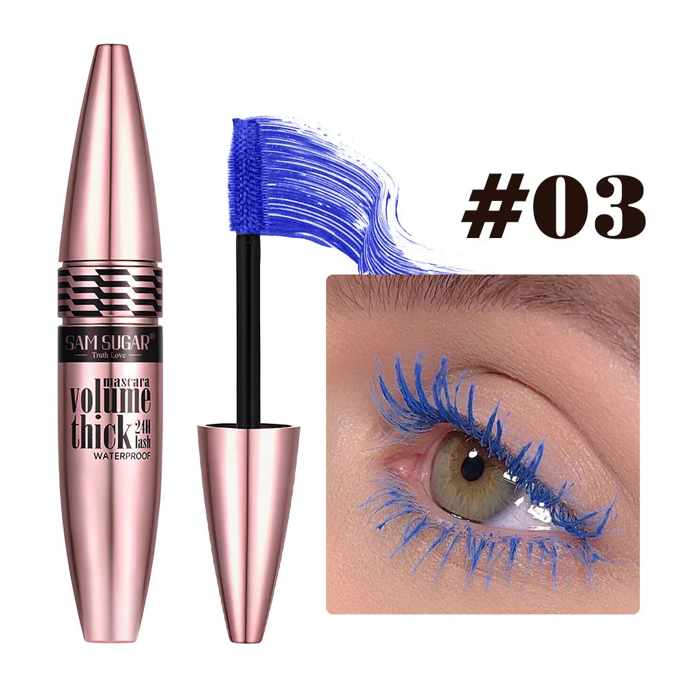 Mascara anti-bavure volumisant allongeant recourbant séchage rapide sans flocons coloré maquillage yeux femme