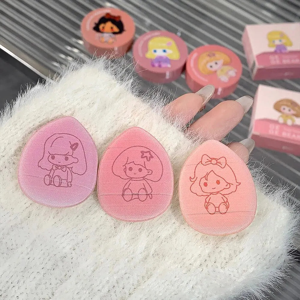 Blush cushion à la teinte estompable avec houppette, éclaircissant sans coller, longue tenue