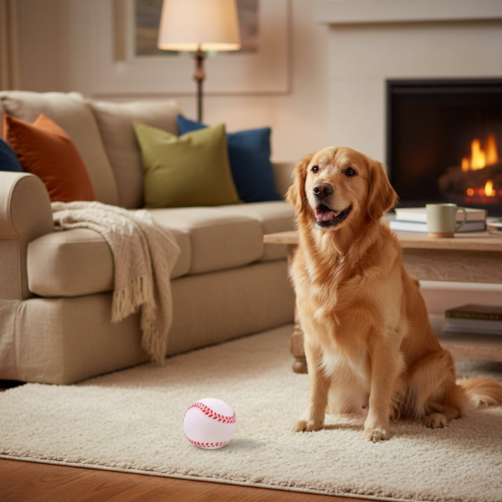 Squeaky Rubber Dog Ball Toy – Interactive Chew Toy for Small Dogs