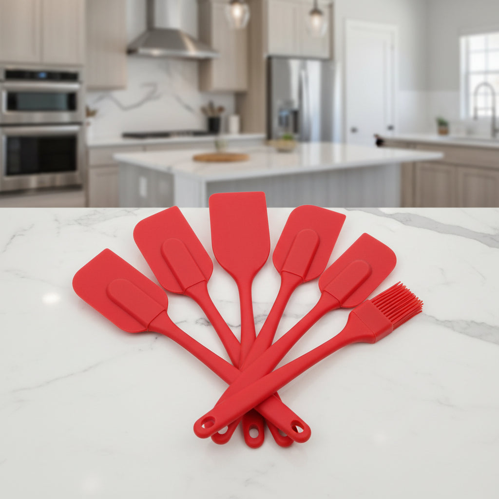 6-Piece Silicone Spatula Set – Food-Grade Non-Stick Heat-Resistant Spatulas for Cooking & Baking