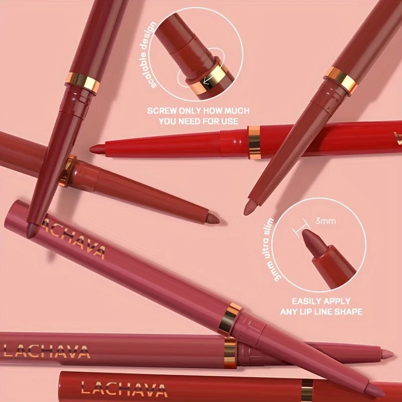 Crayon à Lèvres Nude Mat – Longue Tenue, Waterproof, Haute Pigmentation, Rétractable, Application Lisse, Look Naturel