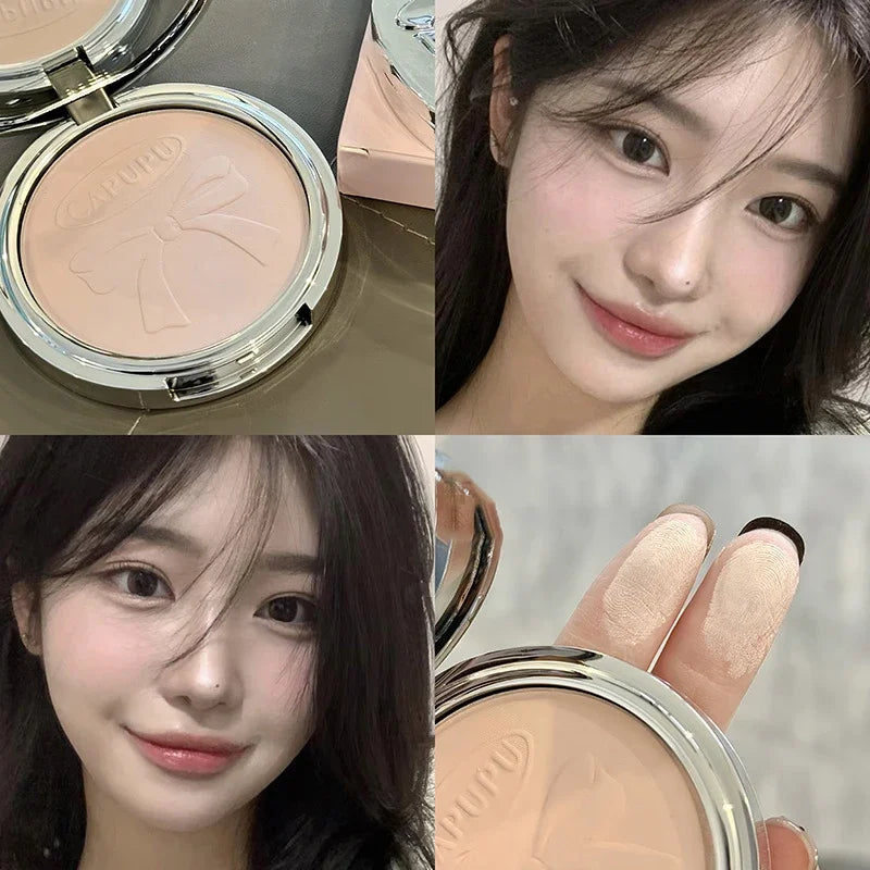 Poudre pressée – Transparent blanc, mat, illumine, anti-cernes, longue tenue, contrôle de l’huile, maquillage du visage, poudre de fixation lisse