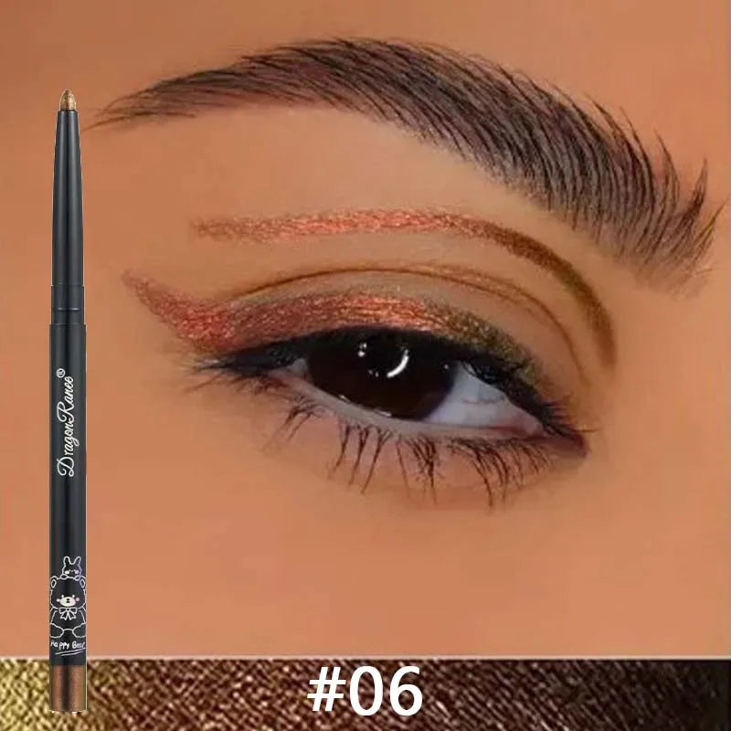 Stylo Gel Eyeliner caméléon, imperméable, brillant, chromé, ombre à paupières, crayon à paillettes, perle, vert, or, couché, ver à soie, maquillage pour les yeux