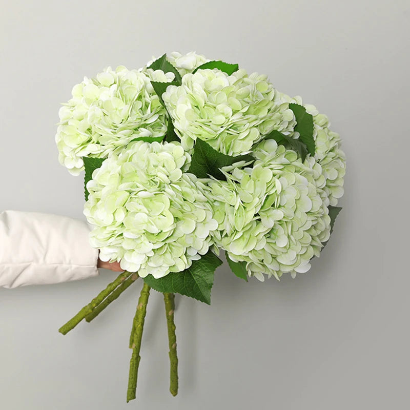 Real Touch Artificial Hydrangea Flowers – 3D Latex Bridal Bouquet Décor