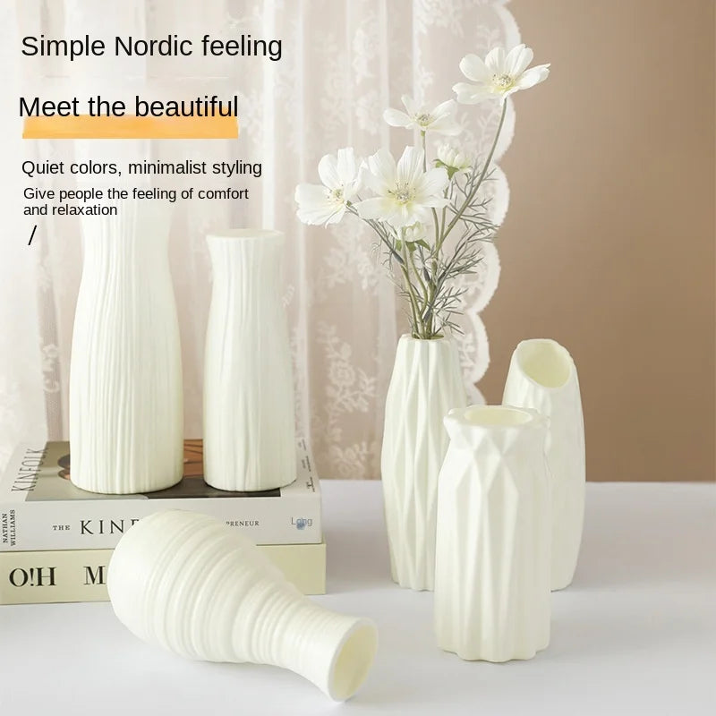 Modern Silver Plastic Vase – Elegant Decorative Flower Vase for Home & Office