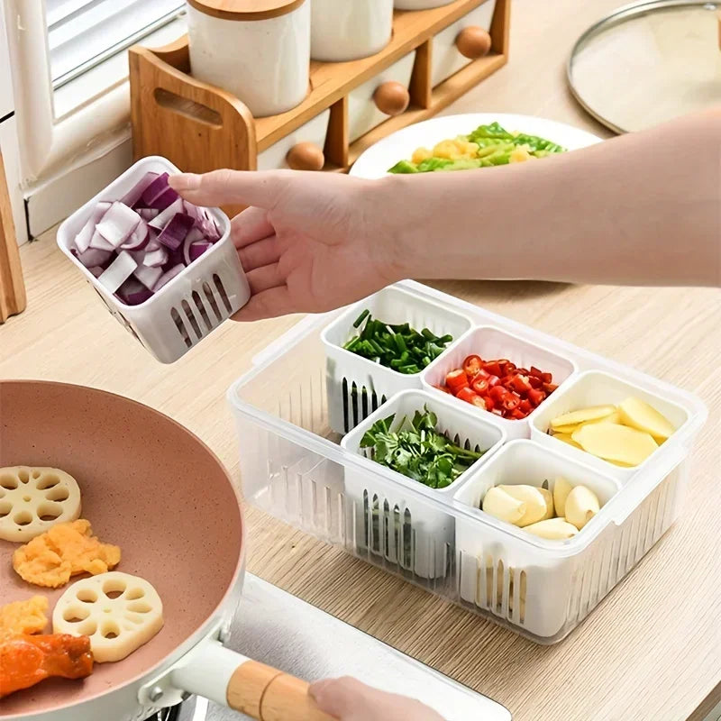 Airtight Food Storage Container with Lid – Fresh Box for Onion, Garlic & Fruit