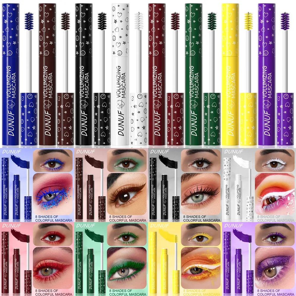 Mascara coloré  longue tenue waterproof dense, fin et recourbant anti-bavure et anti-agglomération cils naturels facile à appliquer