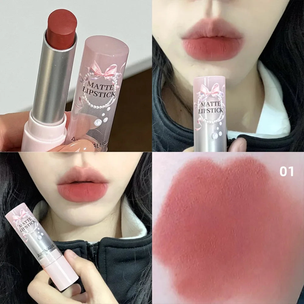 1 Pièce Rouge à Lèvres Velours Mat Hydratant – Teinte Noisette Mousse, Longue Tenue, Waterproof