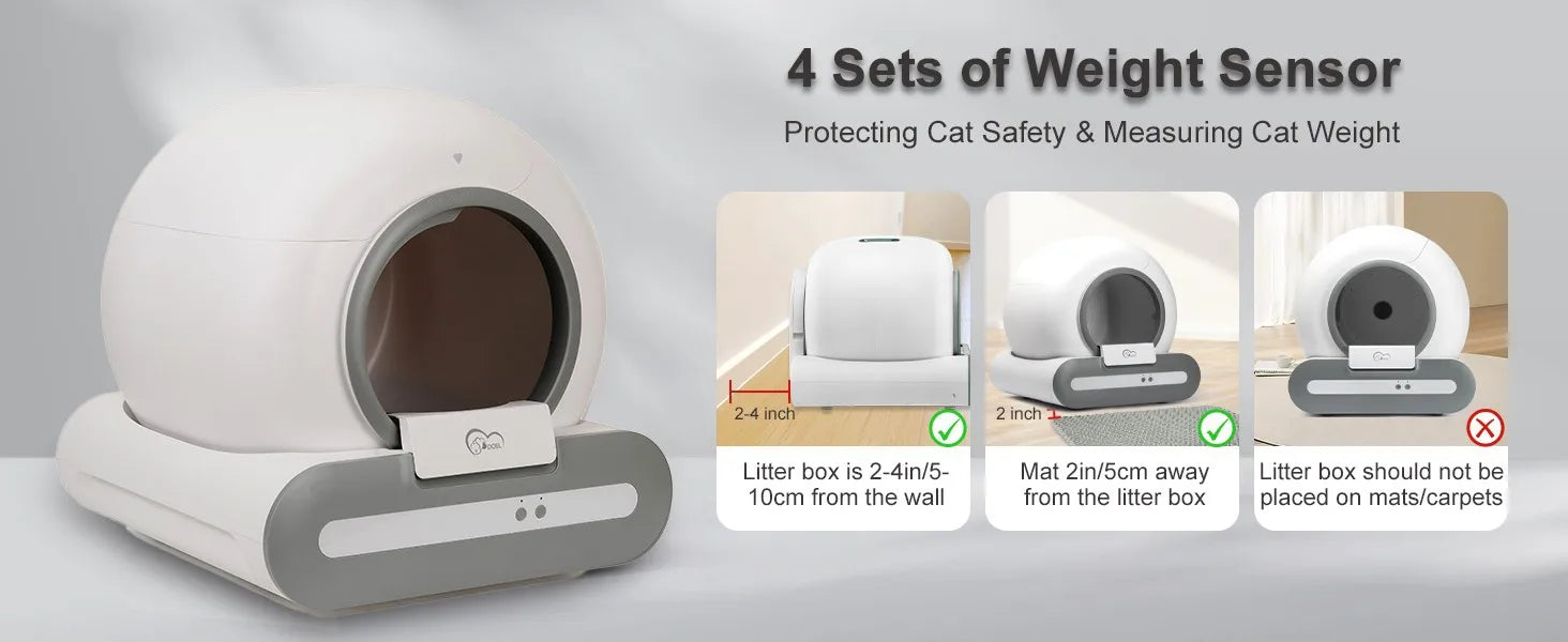 65L Self-Cleaning Cat Litter Box – Smart App-Controlled Automatic Litter Box