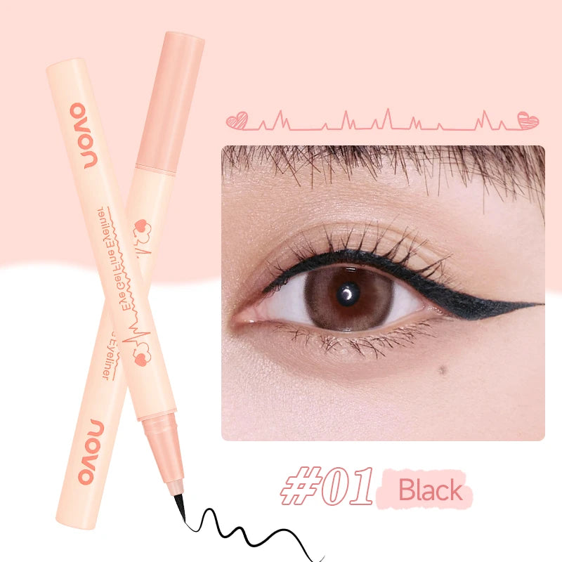 Set 2 pcs – crayon eyeliner et sourcils noir, longue tenue, waterproof, application facile, finition naturelle, lisse, outil beauté