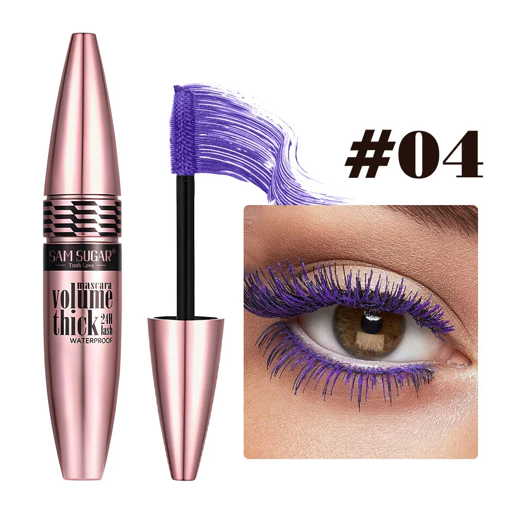 Mascara anti-bavure volumisant allongeant recourbant séchage rapide sans flocons coloré maquillage yeux femme
