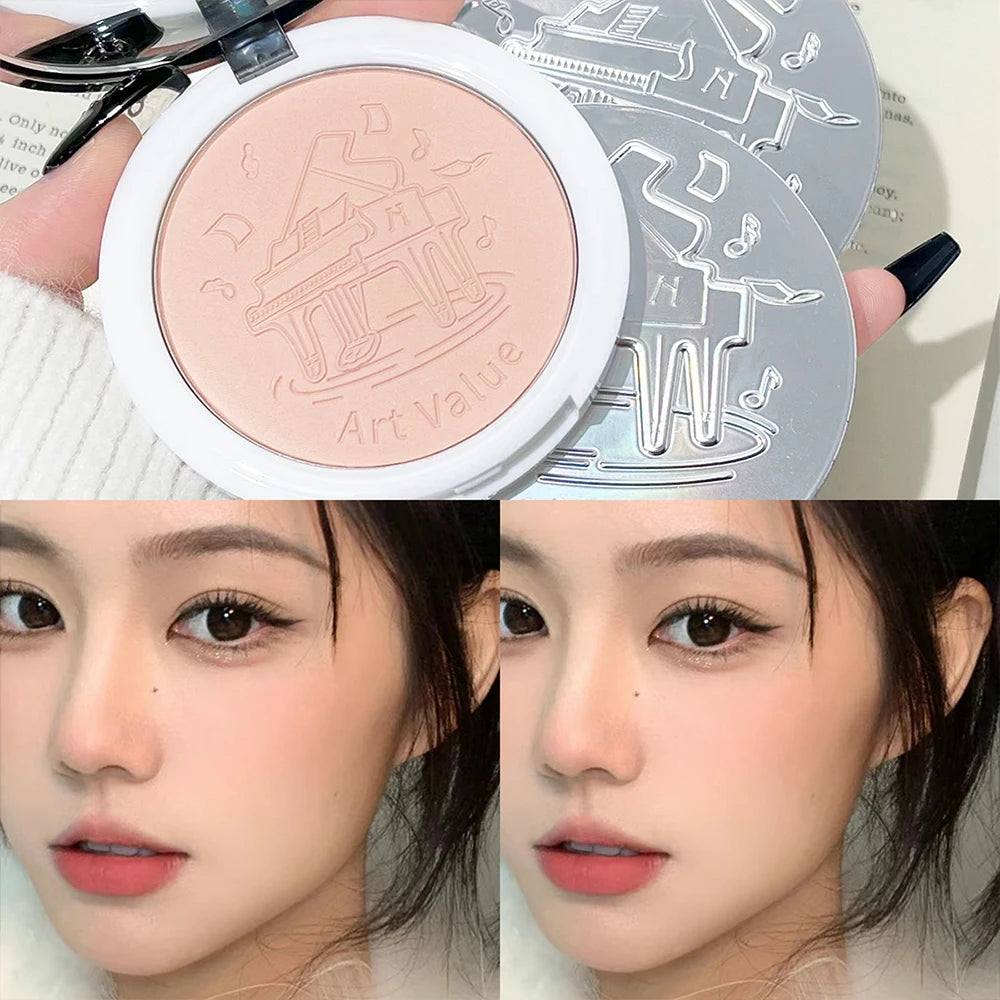 Poudre pressée naturelle – Contrôle de l’huile, effet mat durable, longue tenue, waterproof, légère, couvrance pour le visage, cosmétiques pour femmes