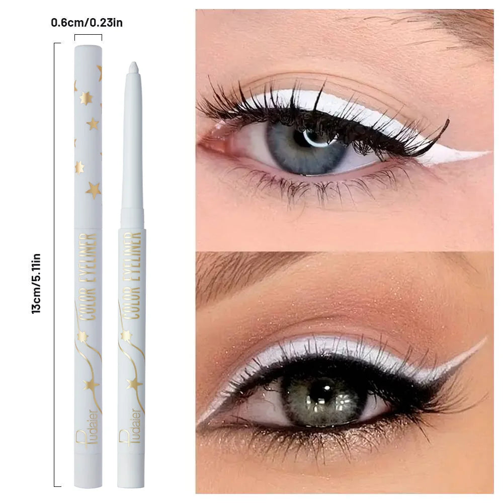 Eyeliner Gel Waterproof – Anti-Bavure, Longue Tenue, Texture Lisse, Blanc, Maquillage des Yeux pour Femmes