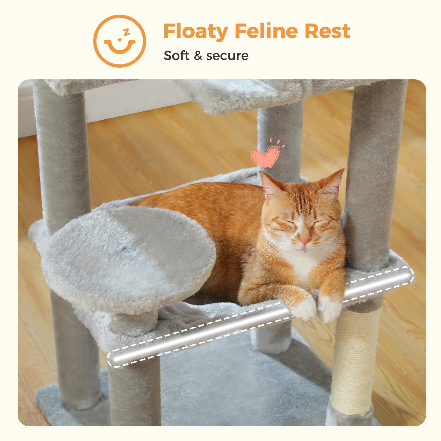 Multi-Level Cat Tree Tower – Cat Condo, Hammock & Scratching Activity Center