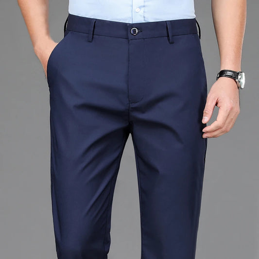 Pantalon décontracté intelligent pour hommes, extensible, sport, séchage rapide, pleine longueur, droit, bureau, noir, marine, travail, printemps automne