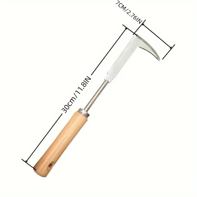 Stainless Steel Gap Weeding Tool – L-Shaped Multi-Purpose Garden Hand Tool