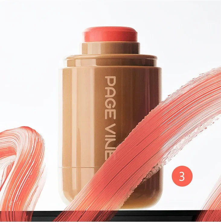 Nouveau Blush Stick de Poche — Crème 2 en 1 pour Lèvres et Joues, Hydratant, Teinte Naturelle Rouge, Poudre Blush Crème, Style Coréen, Maquillage Rose