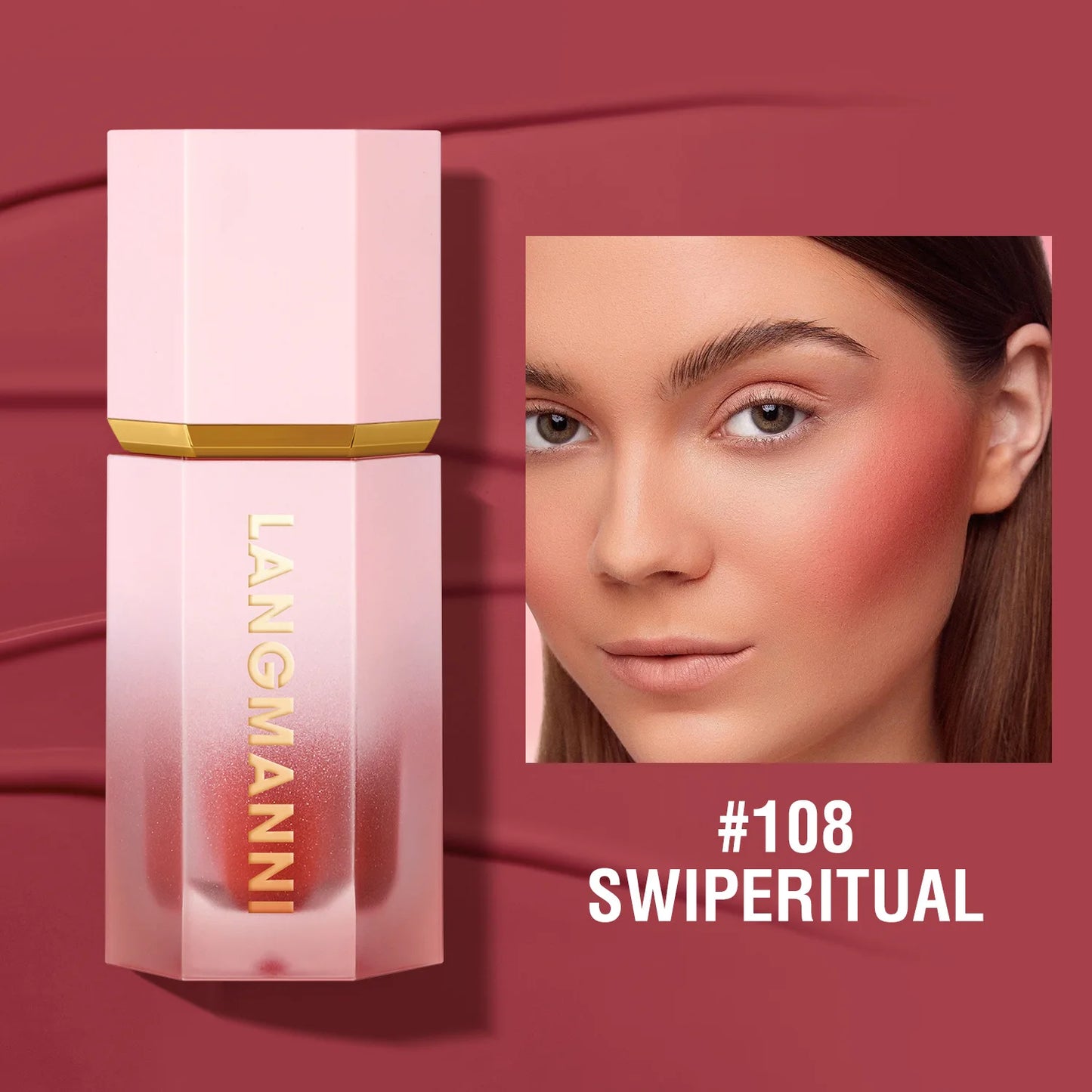 Blush 8 Couleurs — Teinte Joues Brillante, Blush Liquide Waterproof, Multi-usage pour Yeux et Lèvres, Stick Blush, Outil Beauté pour Femmes et Filles