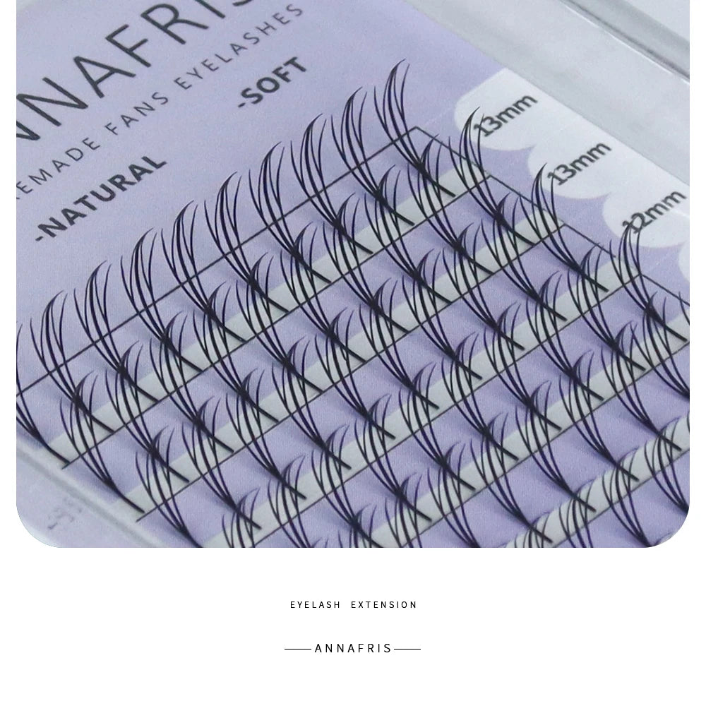 Extensions de cils – Éventails prémontés, cils naturels en cachemire, style manga – Faux cils doux et naturels