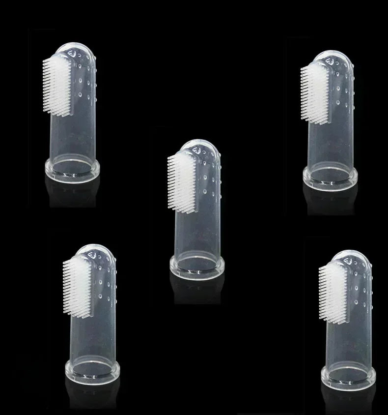 5PCS Pet Finger Toothbrush Set – Soft Dental Care Brush for Dogs & Cats