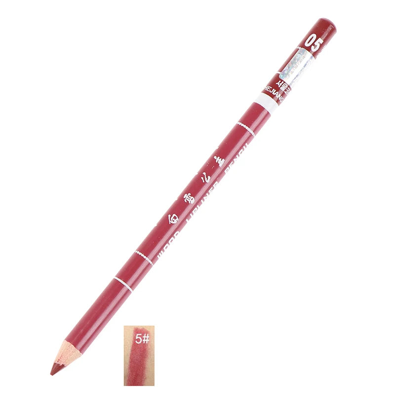 Crayon à Lèvres Professionnel en Bois – Waterproof, Doux, Longue Tenue, Maquillage pour Femmes, 28 Couleurs