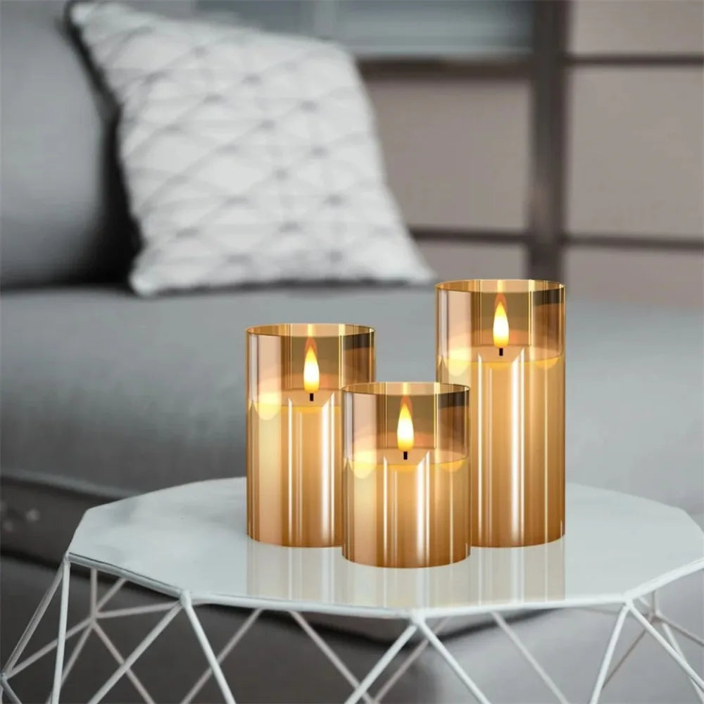 3PCS LED Flameless Candles with Remote Control – Flickering Candle Set for Home & Event Decor