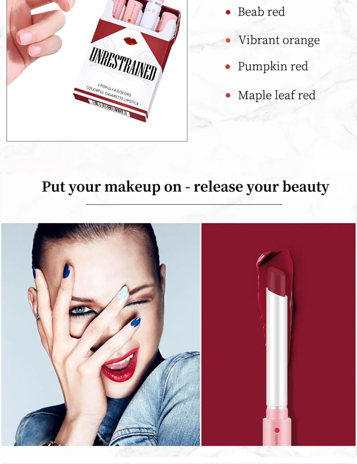 Set 4 Pièces Rouge à Lèvres Waterproof – Longue Tenue, Fini Mat Transparent, Cadeau Idéal Saint-Valentin