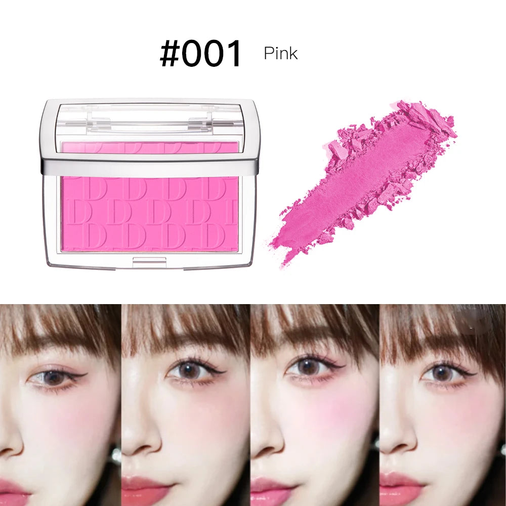 Palette de Blush Mat Embossé — Teinte Rosée, Poudre Blush Visage, Haute Pigmentation, Rose Corail pour Joues, Texture Lisse, Cosmétiques